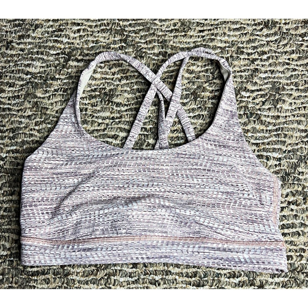 Lululemon Free To Be Gray Heathered Sports Bra Medium Support Women's S